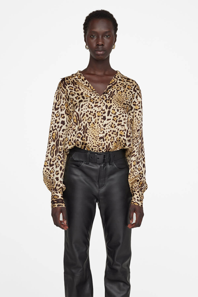 Shop Anine Bing Mylah Shirt In Cheetah Print