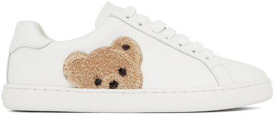 Shop Palm Angels White New Teddy Bear Sneakers In White Brown
