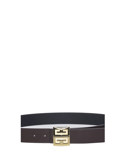 Shop Givenchy 4g Reversible Leather Belt In Black Brown