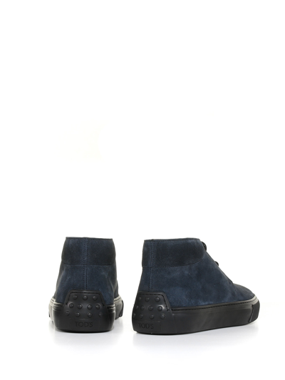 Shop Tod's Suede Ankle Boots In Notte