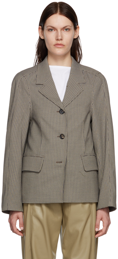 Shop Low Classic Beige New Armhole Blazer In Check