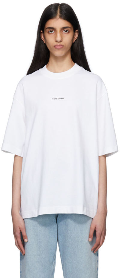 Shop Acne Studios White Cotton T-shirt In Optic White
