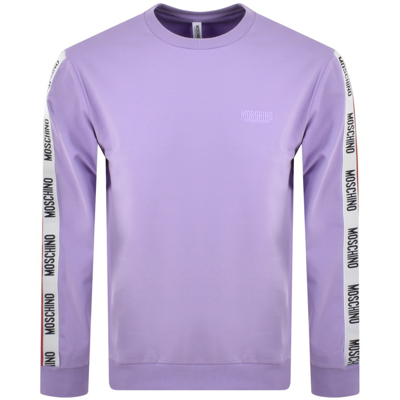 Shop Moschino Tape Logo Sweatshirt Purple