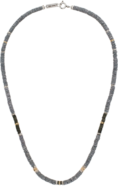 Shop Isabel Marant Gray Heishi Man Necklace In 02an Anthracite
