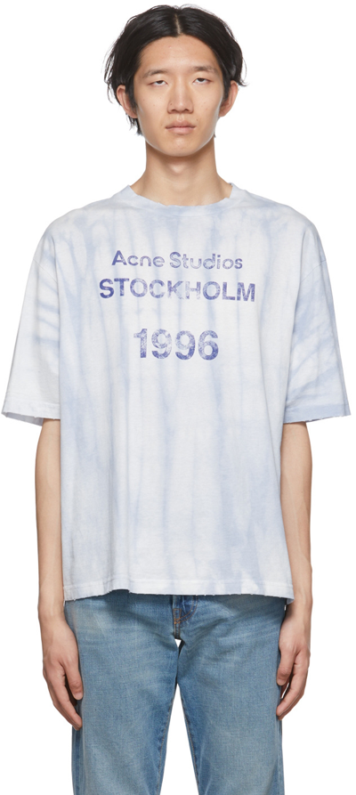 Shop Acne Studios Blue Logo Stamp T-shirt In Aav Pale Blue