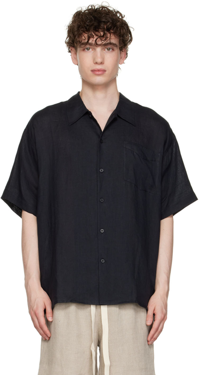 Shop Commas Black Linen Shirt