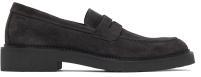Shop Hugo Gray Suede Loafers In 21 Dark Grey