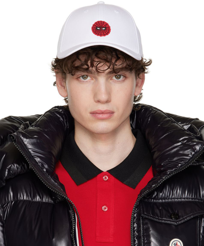 Shop Moncler White Spider-man Cap In 001 White