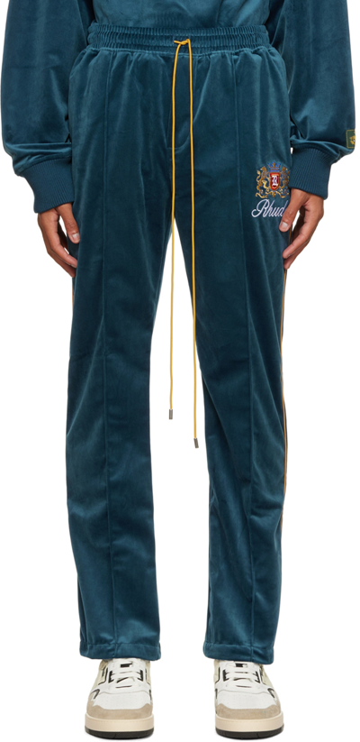 Shop Rhude Navy Polyester Lounge Pants In Slate