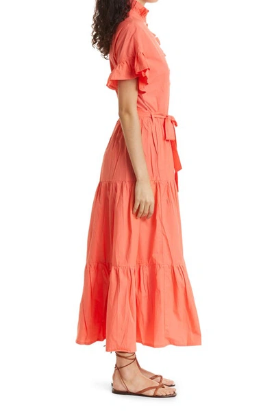 Shop Mille Victoria Ruffle Front Dress In Melon