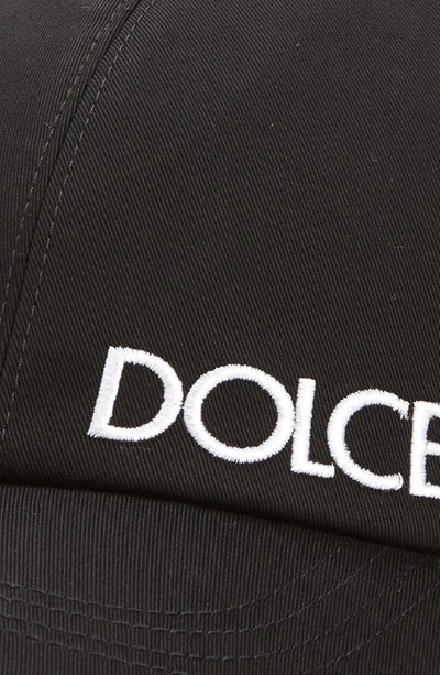 Shop Dolce & Gabbana Side Logo Embroidered Baseball Cap In Black