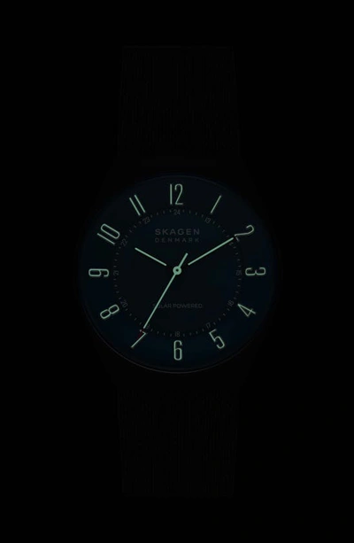 Shop Skagen Grenen Solar Powered Mesh Strap Watch, 37mm In Black
