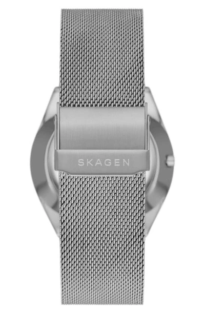 Shop Skagen Grenen Solar Powered Mesh Strap Watch, 37mm In Charcoal