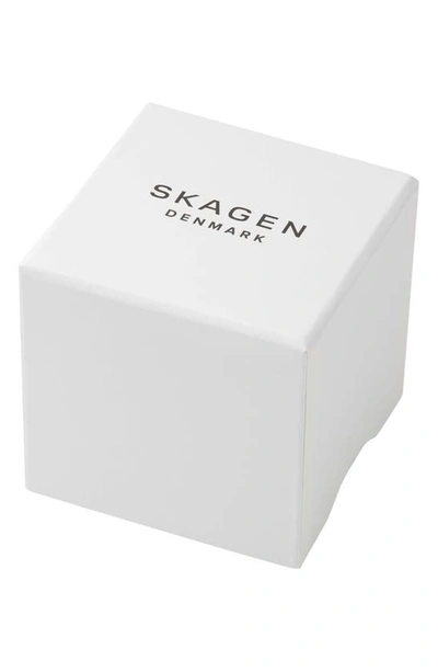 Shop Skagen Grenen Solar Powered Leather Strap Watch, 37mm In Brown/silver
