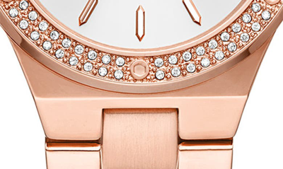 Shop Michael Kors Lennox Mini Bracelet Watch, 33mm In Rose Gold