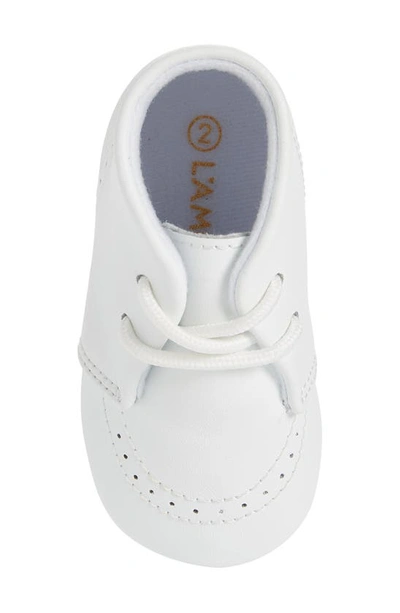 L'amour Benny Brogue Oxford Crib Shoe In White
