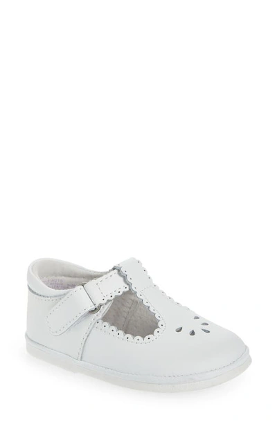 Shop L'amour Dottie Scalloped T-strap Shoe In White