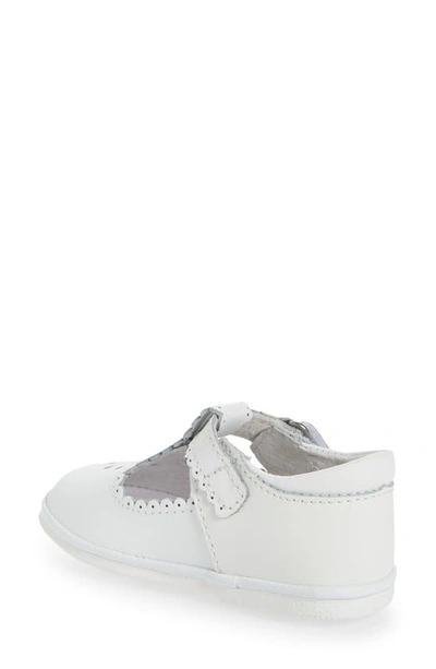 L'amour Dottie Scalloped T-strap Shoe In White