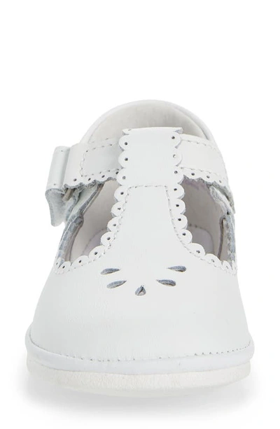 L'amour Dottie Scalloped T-strap Shoe In White