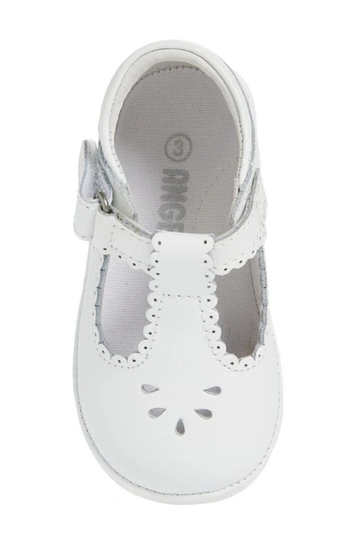 L'amour Dottie Scalloped T-strap Shoe In White