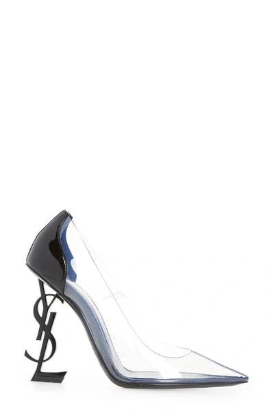 Saint Laurent Opyum Pointed-toe Pumps In Nero/ Trasparente