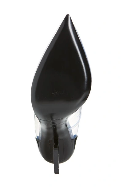Saint Laurent Opyum Pointed-toe Pumps In Nero/ Trasparente