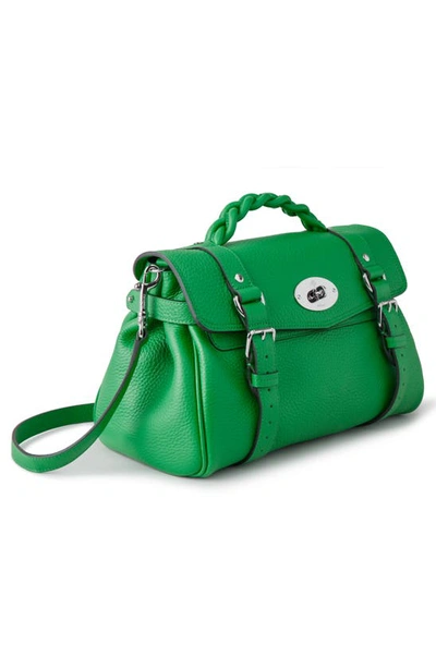 Shop Mulberry Alexa Leather Satchel In Lawn Green