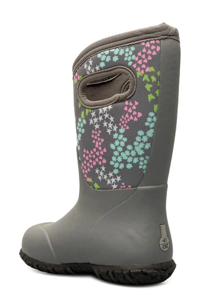 Shop Bogs Kids' York Star Heart Waterproof Rain Boot In Gray Multi