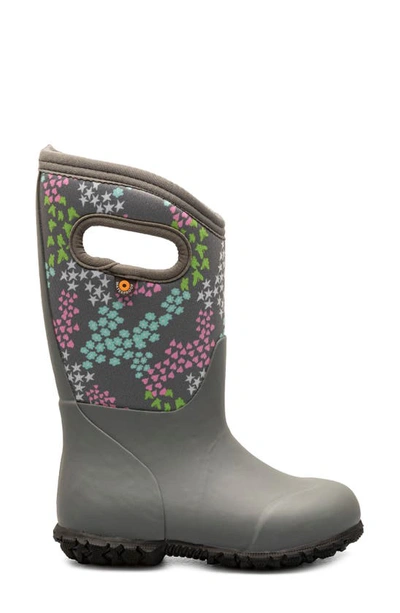 Shop Bogs Kids' York Star Heart Waterproof Rain Boot In Gray Multi