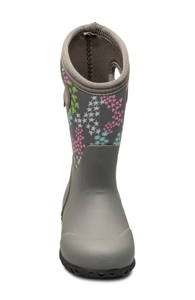 Shop Bogs Kids' York Star Heart Waterproof Rain Boot In Gray Multi