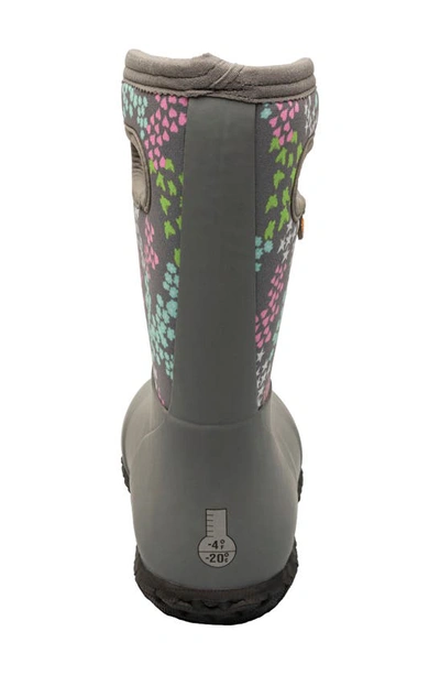 Shop Bogs Kids' York Star Heart Waterproof Rain Boot In Gray Multi