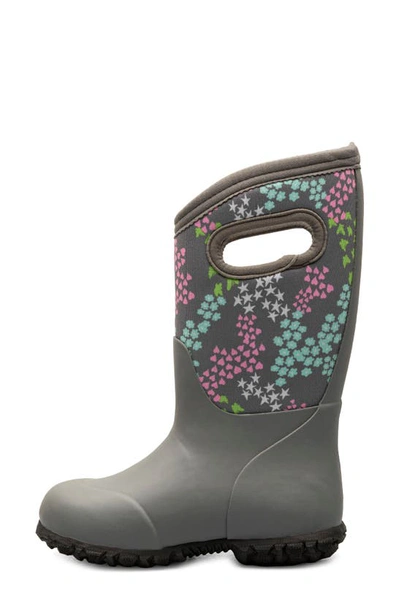 Shop Bogs Kids' York Star Heart Waterproof Rain Boot In Gray Multi