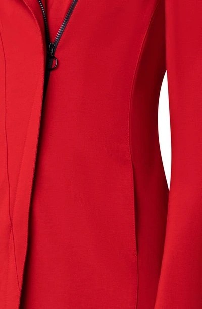 Shop Akris Punto Asymmetric Zip Long Jersey Jacket In Red