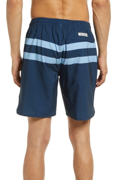 Fair Harbor The Anchor Swim Shorts In Light Blue Stripe