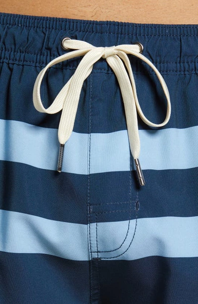 Fair Harbor The Anchor Swim Shorts In Light Blue Stripe