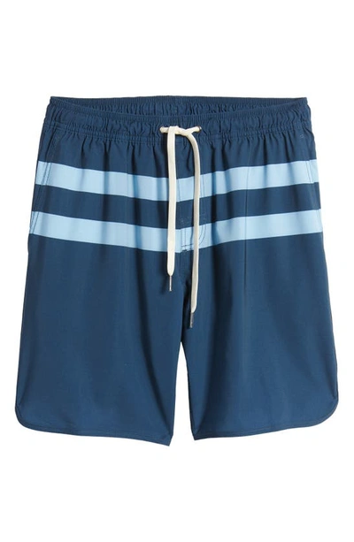 Fair Harbor The Anchor Swim Shorts In Light Blue Stripe