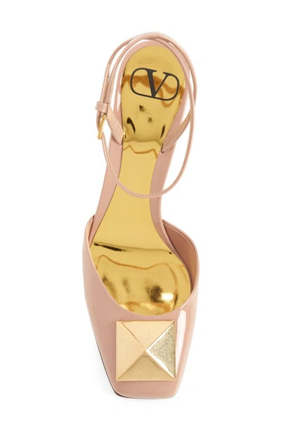 Shop Valentino One Stud Ankle Strap Pump In Gf9 Rose Cannelle