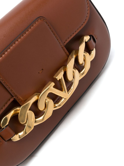 Valentino Vlogo Leather Crossbody Bag In Brown