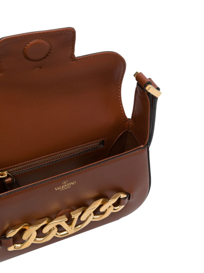 Valentino Vlogo Leather Crossbody Bag In Brown