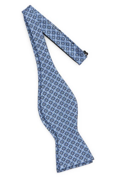 Nordstrom Neat Medallion Silk Bow Tie In Light Blue