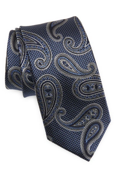 Shop Nordstrom Paisley Silk Tie In Navy