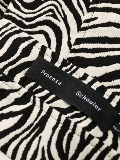 Shop Proenza Schouler Zebra Stretch-jacquard Slim-fit Trousers In Neutrals
