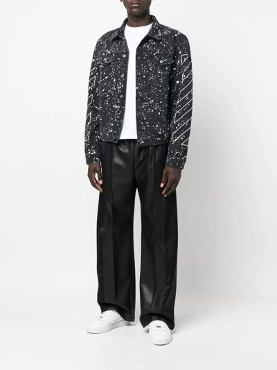 Shop Off-white Paint-splatter Denim Jacket In Black