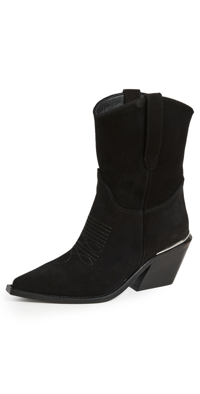 Shop Anine Bing Mid Tania Boots In Black