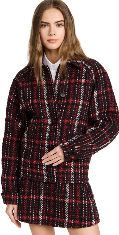 Marni Reversible Wool Blend Bomber Jacket In Ruby