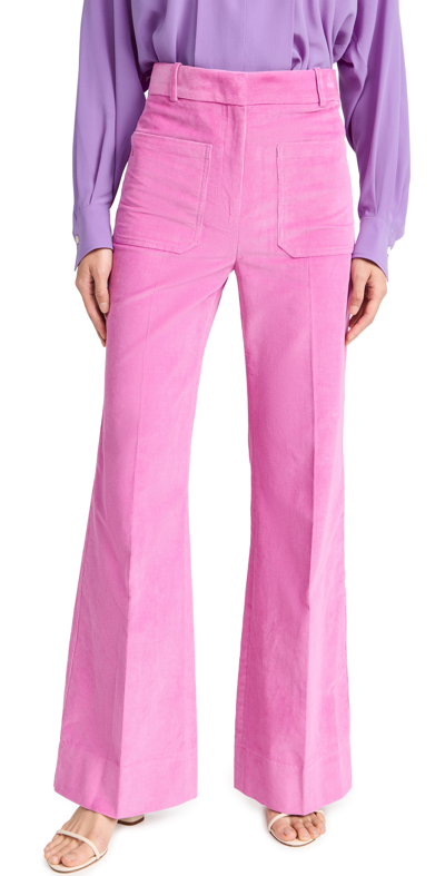 Shop Victoria Beckham Corduroy Alina Trousers Lilac 6