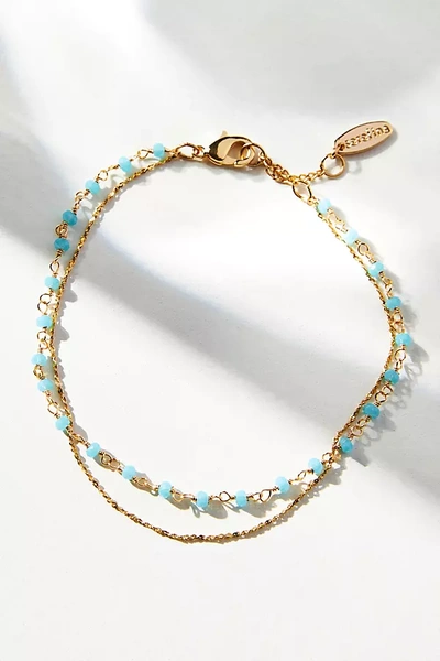 Shop Anthropologie Delicate Layered Bracelet In Blue