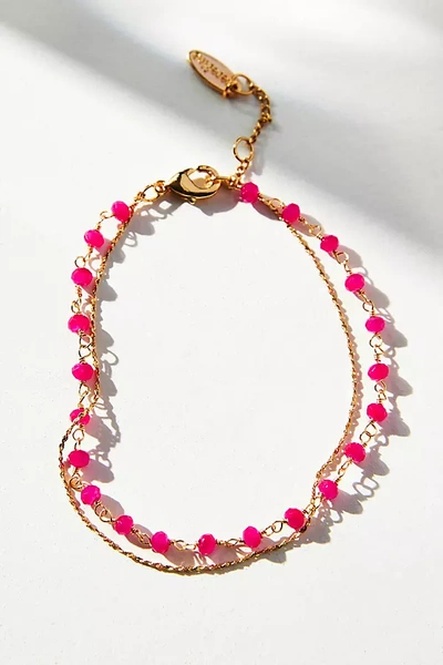 Shop Anthropologie Delicate Layered Bracelet In Pink