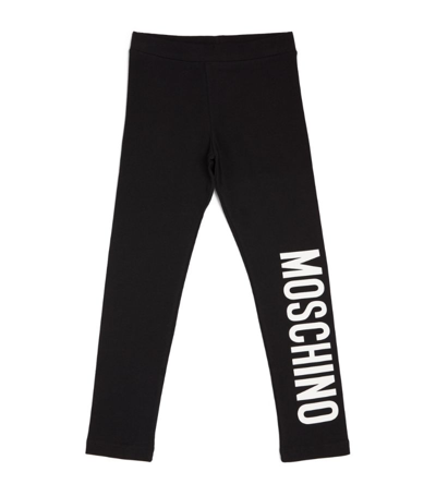 Shop Moschino Kids Logo Leggings (4-14 Years) In Black