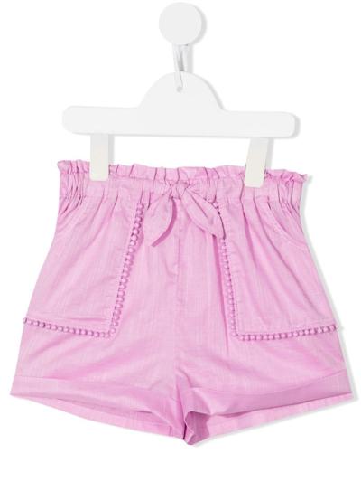 Shop Zimmermann Pompom Bow-detail Shorts In Pink